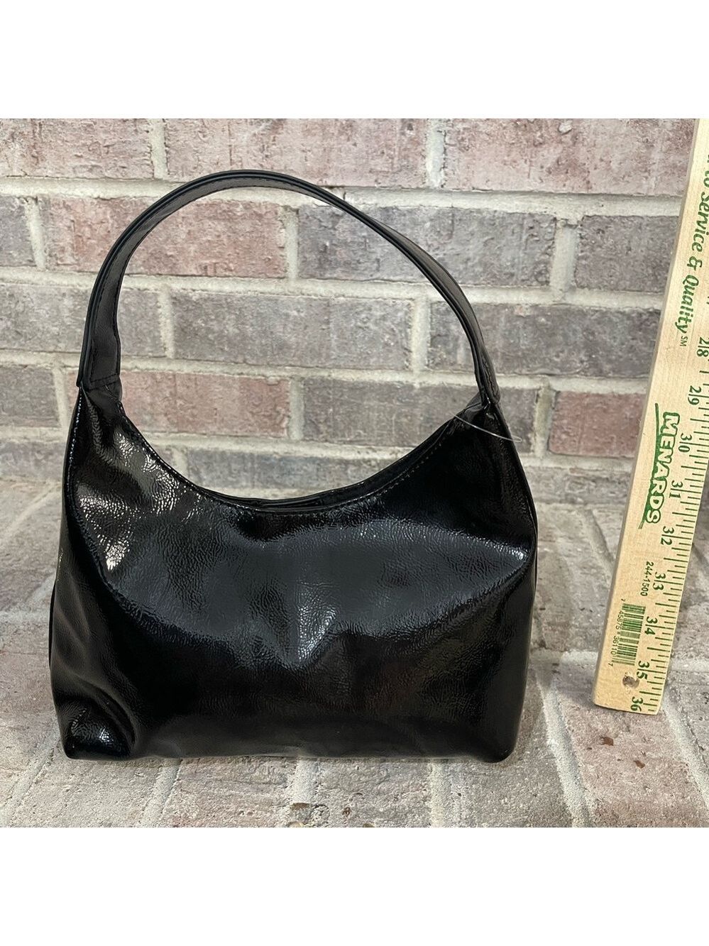 Old Navy Glossy Black Hobo Bag - Picture 2 of 7